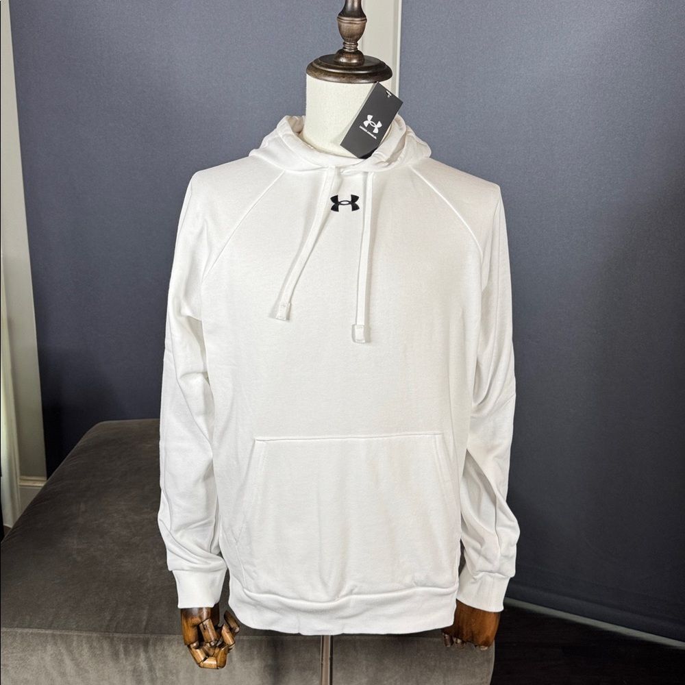 Under Armour Men’s UA Revival Fleece Hoodie White Loose Fit Size XL NWT